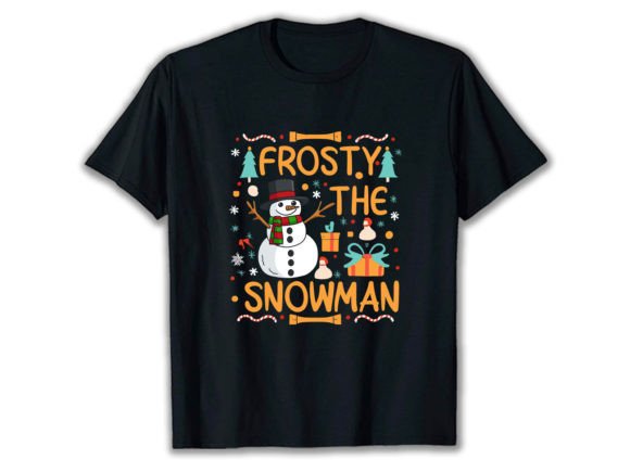 Charming Frosty the Snowman T-Shirt Design for Holiday Projects