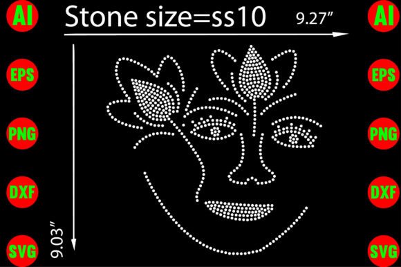 Sparkle and Style: The Girl Flower Rhinestone Templates Design